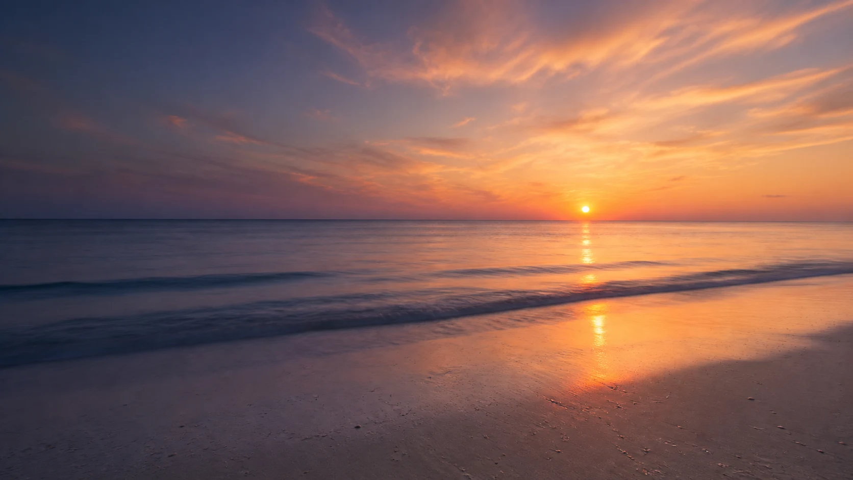 AI-created illustration of a Gulf-coast sunset, not a property view